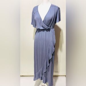 Isabel maternity dress muted blue flare raffle soft women’s M